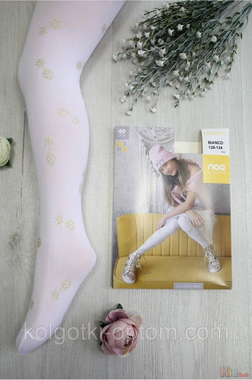 ОПТОМ Колготки білі з ананасами Pineapple 40den (116-122 / 6-7 років) Knittex 5906906033805, фото 1