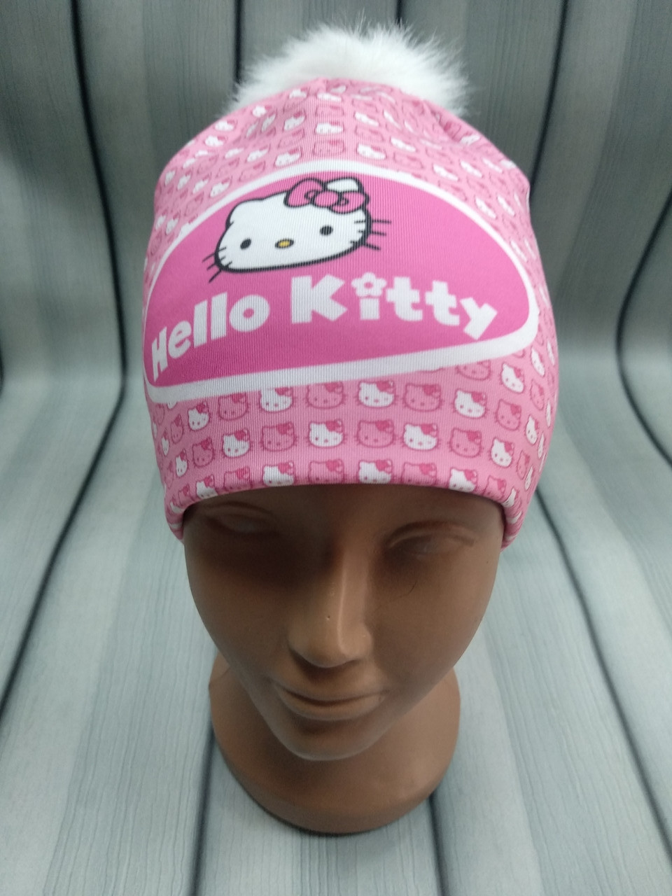 Дитяча зимова шапочка для дівчинки (3D принт) Хелло Кітті Hello Kitty, фото 1