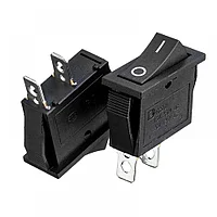 Перемикач вузький KCD3-006 ON-OFF, 2pin, 220 V, чорний, фото 1