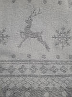 Натуральний вовняний плед світло-сірий із бахромою. 140 х 200