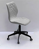 Стілець Toni BK Modern Office світло-сірий SH-3 шеніл на чорній хрестовині з коліщатками, фото 9