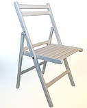 Розкладний стілець "Компакт" (білий) з дерева БУК, фото 6
