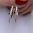 Срібні сережки-стріли з золотими накладками з фіанітами ((2,7 см) РН-275, фото 2