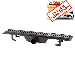 Чорний трап для душу з сухим затвором 60 см QTap Dry FF304-600MBLA