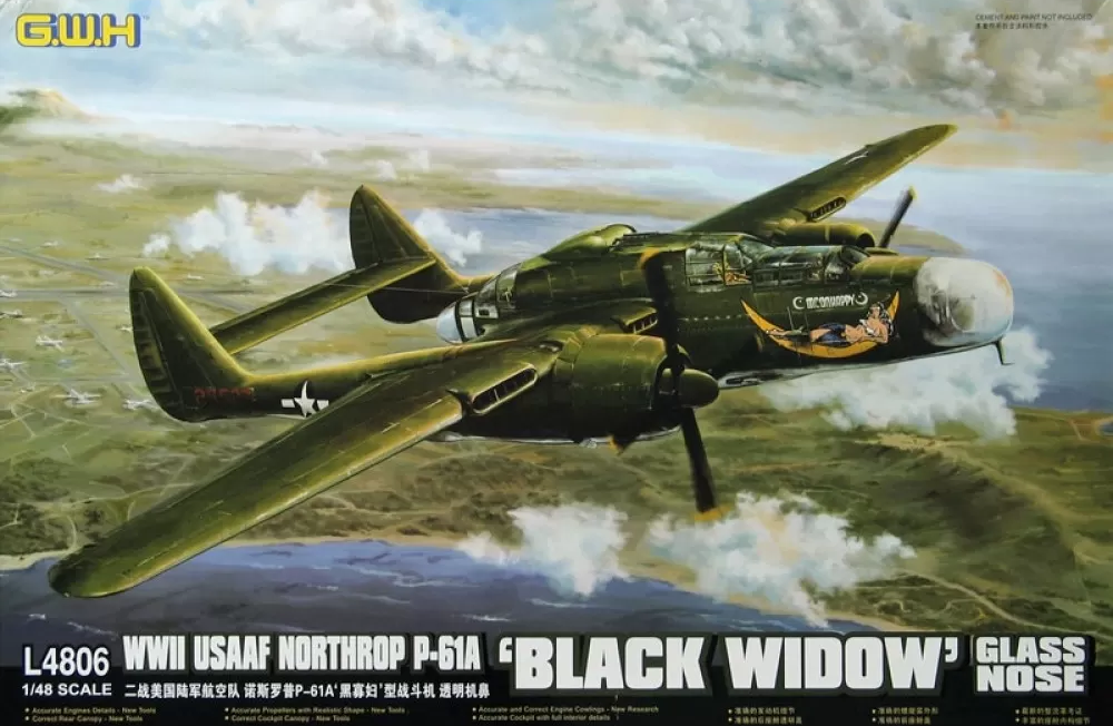Northrop P-61A Black Widow із прозорим носовим обтічником. GREAT WALL HOBBY L4806