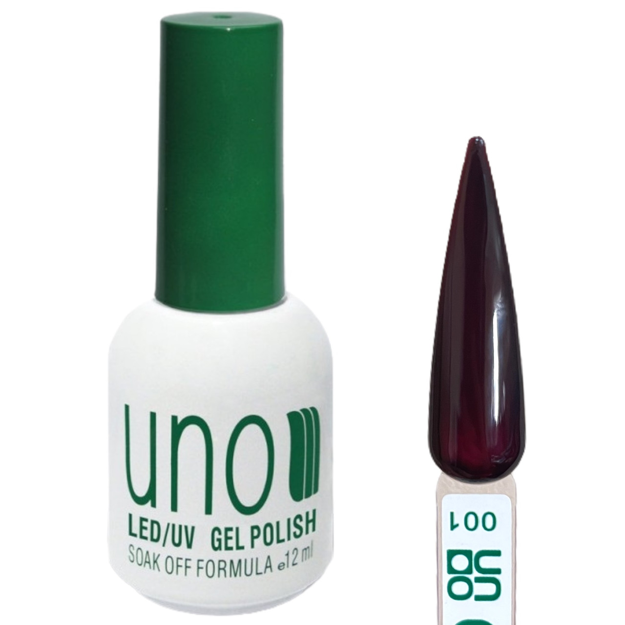 Кольоровий гель-лак Gel Polish для нігтів, 12ml. Темно-бордовий 001, фото 1