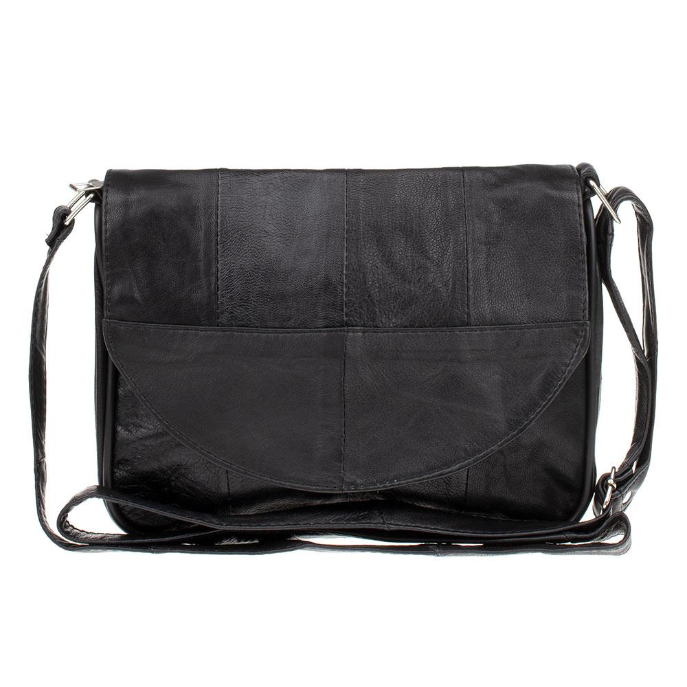 Маленька шкіряна сумка жіноча через плече LT чорна (5657), фото 1