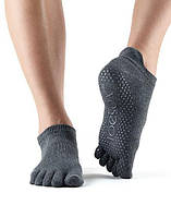 Шкарпетки для йоги ToeSox Full Toe Low Rise Grip Charcoal Grey L (43-45)