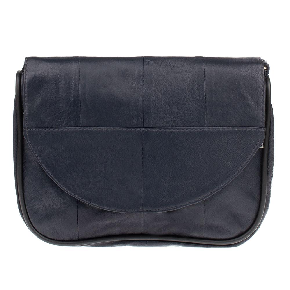Маленька шкіряна сумка жіноча через плече LT темно-синя (5657), фото 1