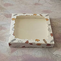 Коробка для пряників із віконцем 20*20 см Лист
