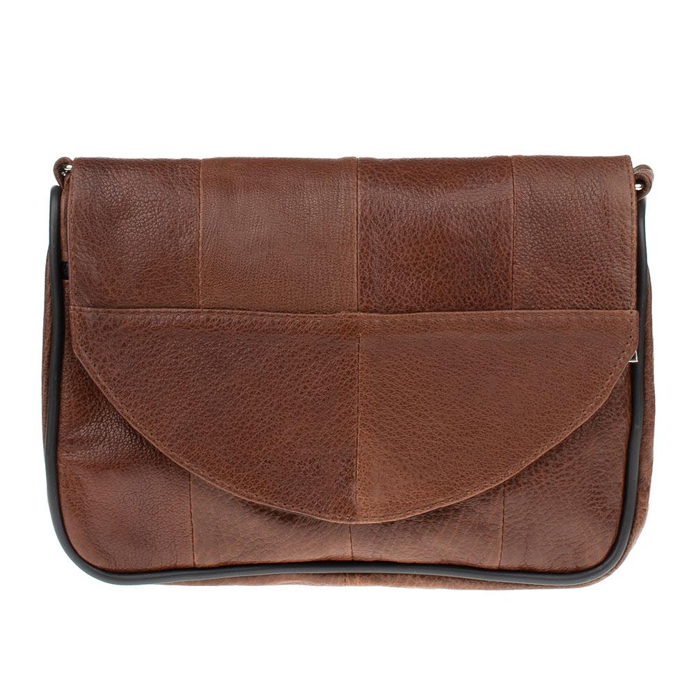 Маленька шкіряна сумка жіноча через плече LT коричнева (5657)