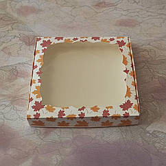 Коробка для пряників із віконцем 20*20 см Лист осінній