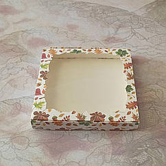 Коробка для пряників із віконцем 20*20 см Осіннє листя