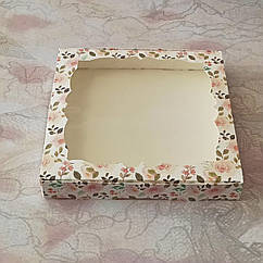 Коробка для пряників із віконцем 20*20 см Троянди