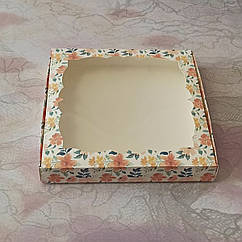 Коробка для пряників із віконцем 20*20 см Квіти