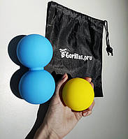 Мячи для миофасциального релиза (каучук) IFITFUN Gorillas.Pro: мяч 6.5 см и двойной 13см + чехол