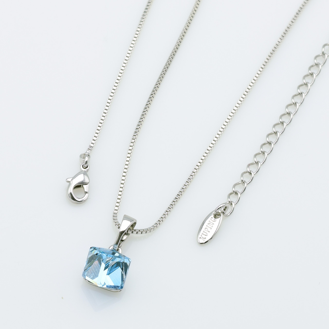 XUPING Кольє Родій Довжина 41+5см, Ширина 0.1см, Кулон Swarovski Висота 1.7см, Ширина 0.8см