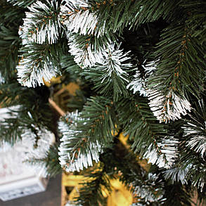 Штучна ялинка зелена з білими кінчиками, 180 см, фото 3