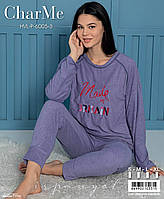 Женская махровая пижама короткий ворс BRITAIN CharMe Турция фиолетовая