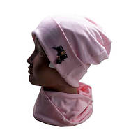 Комплект шапка и хомут для девочек "Совушки" 50-52 (4-7 лет)