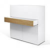 Стіл Комод Трансформер розкладний MeBelle OMNIA 110 х 42 х 110 см, ЛДСП білий + дуб сонома, сканді стиль, фото 5