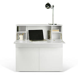 Тумба-трансформер комод стіл MeBelle OMNIA 110х42х110 см, ЛДСП білий матовий, скандинавський стиль