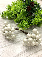Ягода для декору біла, перламутрова (40 шт.), фото 3