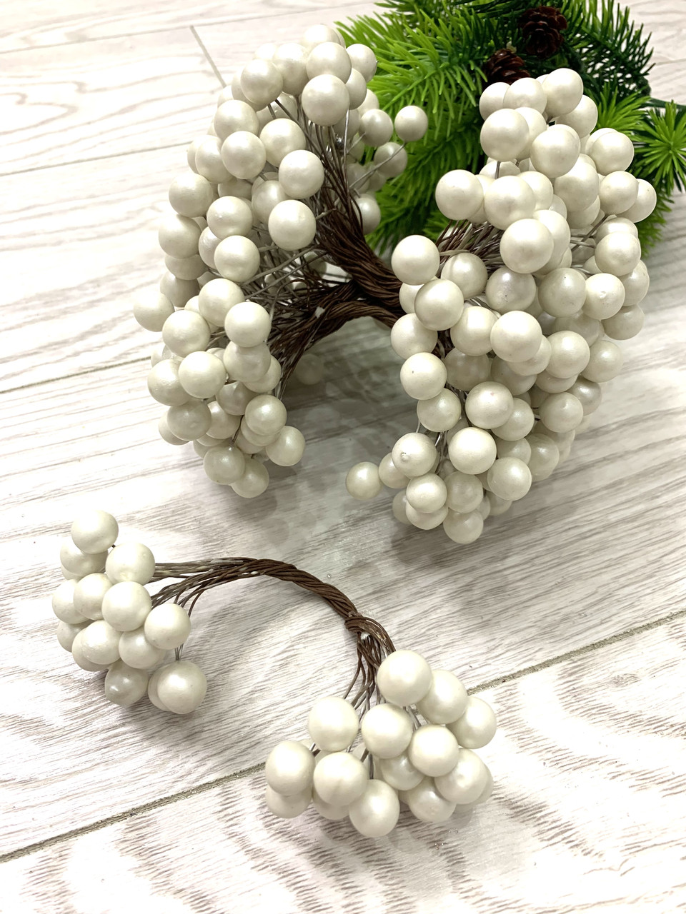 Ягода для декору біла, перламутрова (40 шт.), фото 1