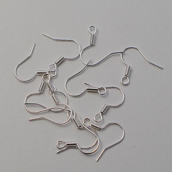 Швензи Гачок, Метал, без Нікелю, Колір: платина, Розмір: 17мм, Товщина: 0.7 мм, Отв. 2мм (10 шт) 24_2_53a2, фото 1