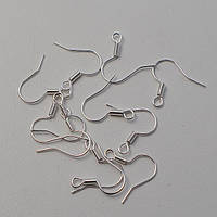 Швензи Гачок, Метал, без Нікелю, Колір: платина, Розмір: 17мм, Товщина: 0.7 мм, Отв. 2мм (10 шт) 24_2_53a2