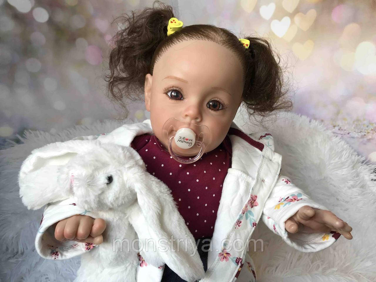 Силіконова Лялька реборн, дівчинка 60 см 3D-шкіра/ reborn