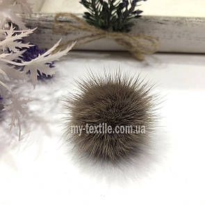 Хутряний бубон, помпон, балабон із норки Бежевий Моко 3,5-4 см