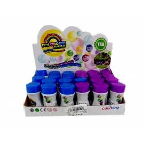 Мильні бульбашки кольорові запаски CF19902 у коробці 24 шт