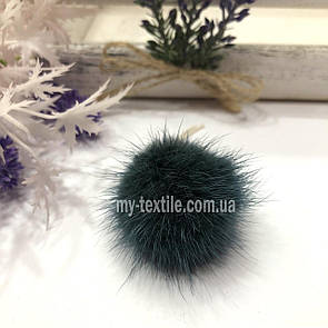 Хутряний бубон, помпон, балабон з норки Смарагд 3,5-4 см
