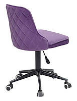 Крісло Adam оксамит пурпуровий B-1013 BK-Modern Office на чорній хрестовині з колесами та з регулюванням висоти, фото 2