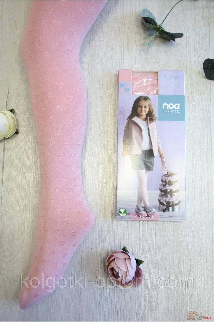 ОПТОМ Колготки рожеві з рельєфними сердечками Dora (116-122/6-7 років) Knittex 2125000757483