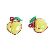 Підвіски металеві Finding Кулон персик Червона жовта зелена емаль 17 мм x 13 мм