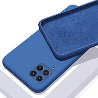 Силіконовий чохол із мікрофіброю для Samsung Galaxy A12 синій тонкий матовий