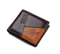 Кожаный мужской кошелек портмоне мужское из натуральной кожи с орлом Gubintu, бумажник для мужчин кожа