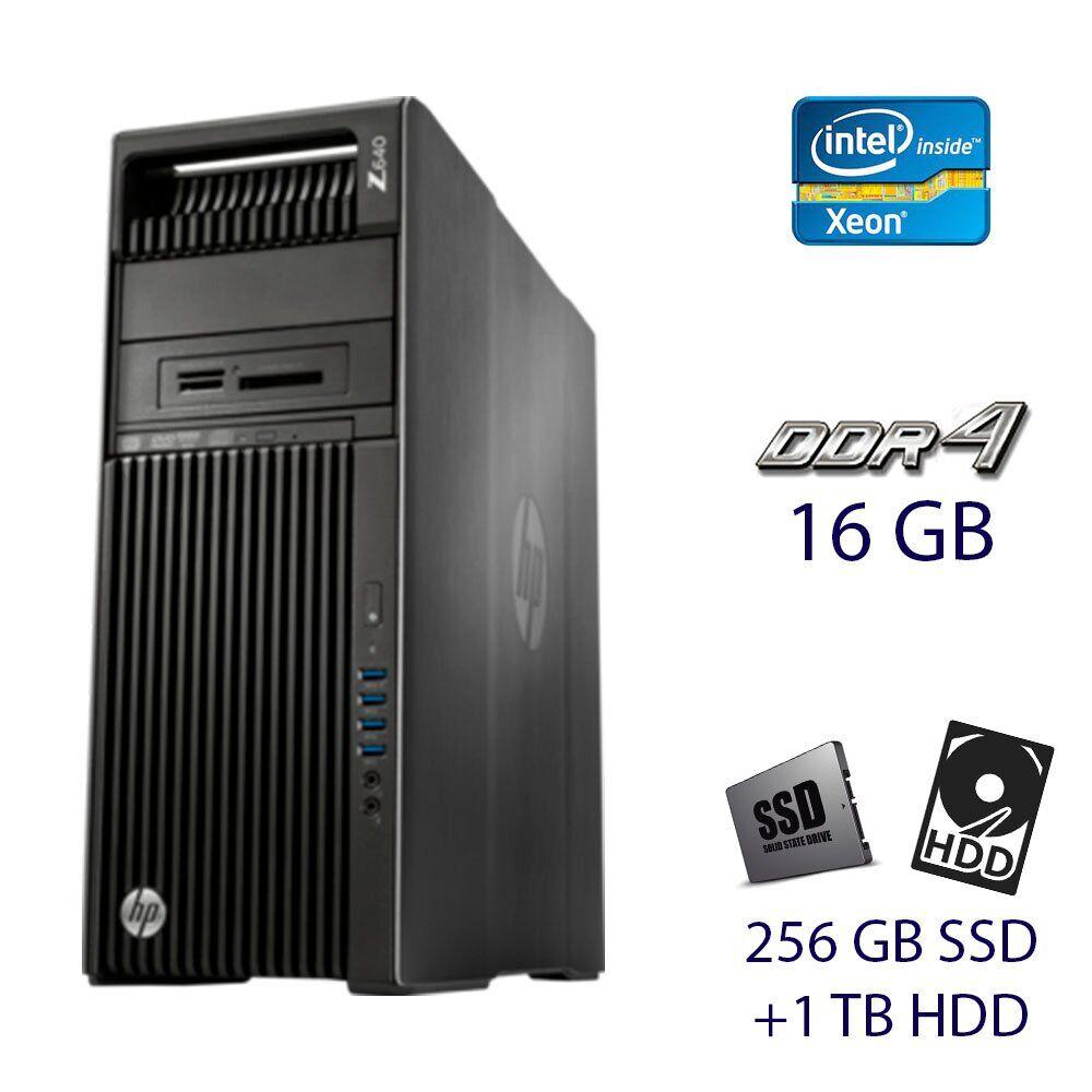 Сервер HP Workstation Z640 Tower / Intel Xeon E5-2609 (4 ядра по 2.4 GHz) / 16 GB DDR4 / 256 GB SSD+1 TB HDD /