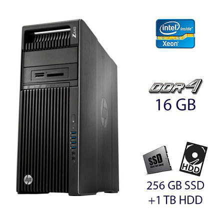 Сервер HP Workstation Z640 Tower / Intel Xeon E5-2609 (4 ядра по 2.4 GHz) / 16 GB DDR4 / 256 GB SSD+1 TB HDD /, фото 1