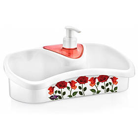 Органайзер для миття з дозатором для миючого засобу Irak Plastik TE-500 червоний