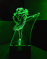 3d-светильник Балерина Танцовщица, 3д-ночник, несколько подсветок (на пульте)
