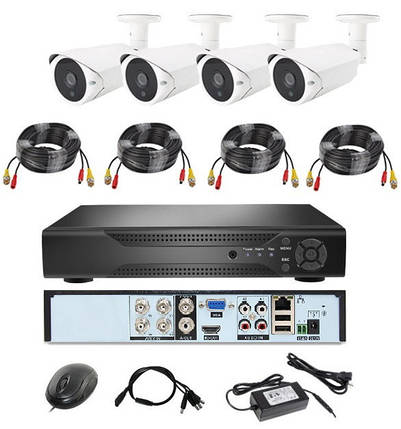 Комплект системи відеоспостереження 4 камери PRO VISION UKC KIT 1080p, 2Мп, нічне бачення, мобільний додаток, фото 1