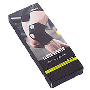 Наколінник бандаж на коліно MUTE 9096 чорний фіксуючий з еластичними ребрами жорсткості, фото 2