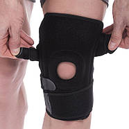 Наколінник бандаж на коліно MUTE 9096 чорний фіксуючий з еластичними ребрами жорсткості, фото 4