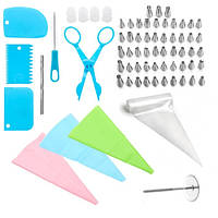 Кондитерские инструменты и насадки для украшения тортов и капкейков (набор 72 штук)