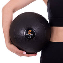 Медбол, м'яч медичний Zelart SLAM BALL 4 кг слембол гумовий для кросфіту (FI-2672-4)