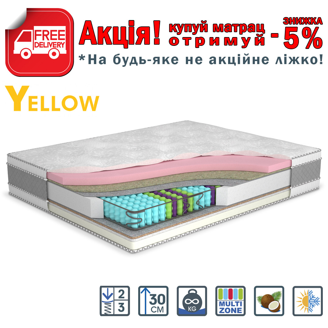 Матрац ортопедичний Gold / Голд серії Yellow від MatroLuxe Матролюкс