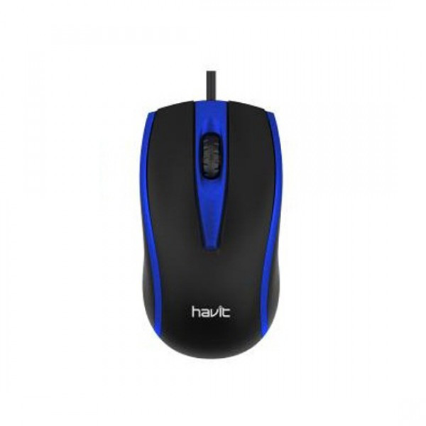 Мишка дротова комп'ютерна HAVIT HV-MS871 USB Blue (1200 DPI, 3 кл)